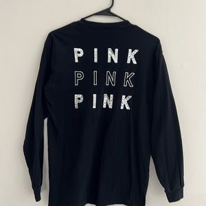 Victoria Secret Pink Sequin Tee long sleeve Shirt